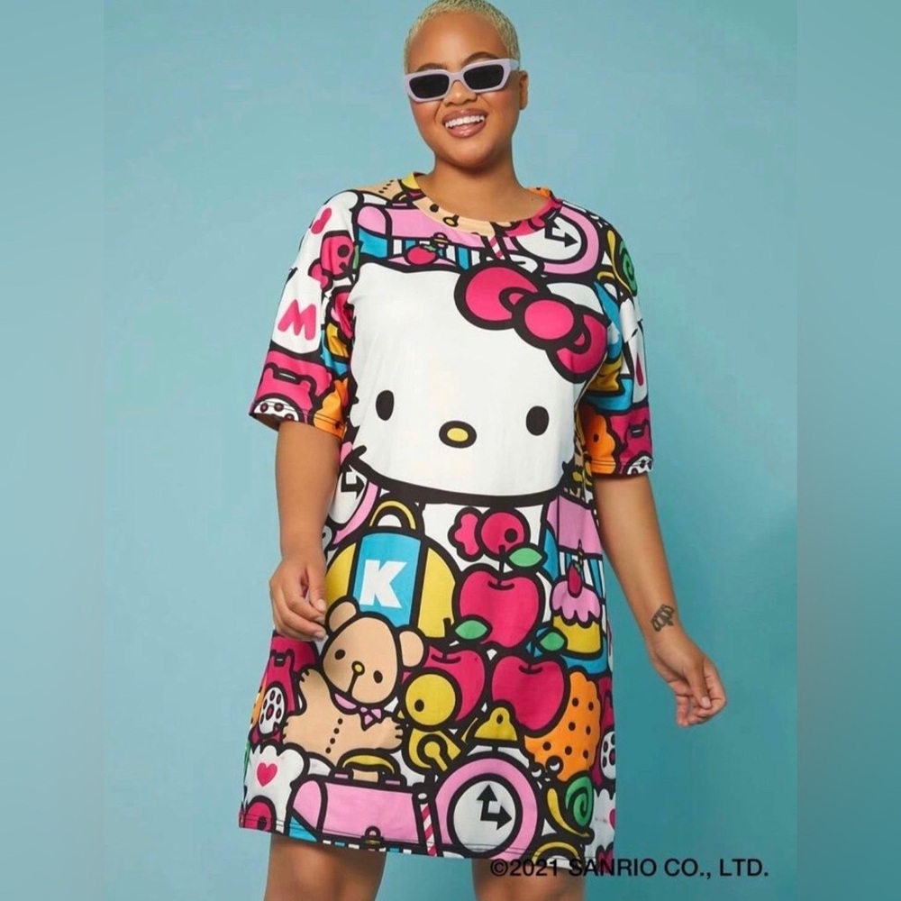 Plus Size 2X SHEIN x Hello Kitty Graphic Dress